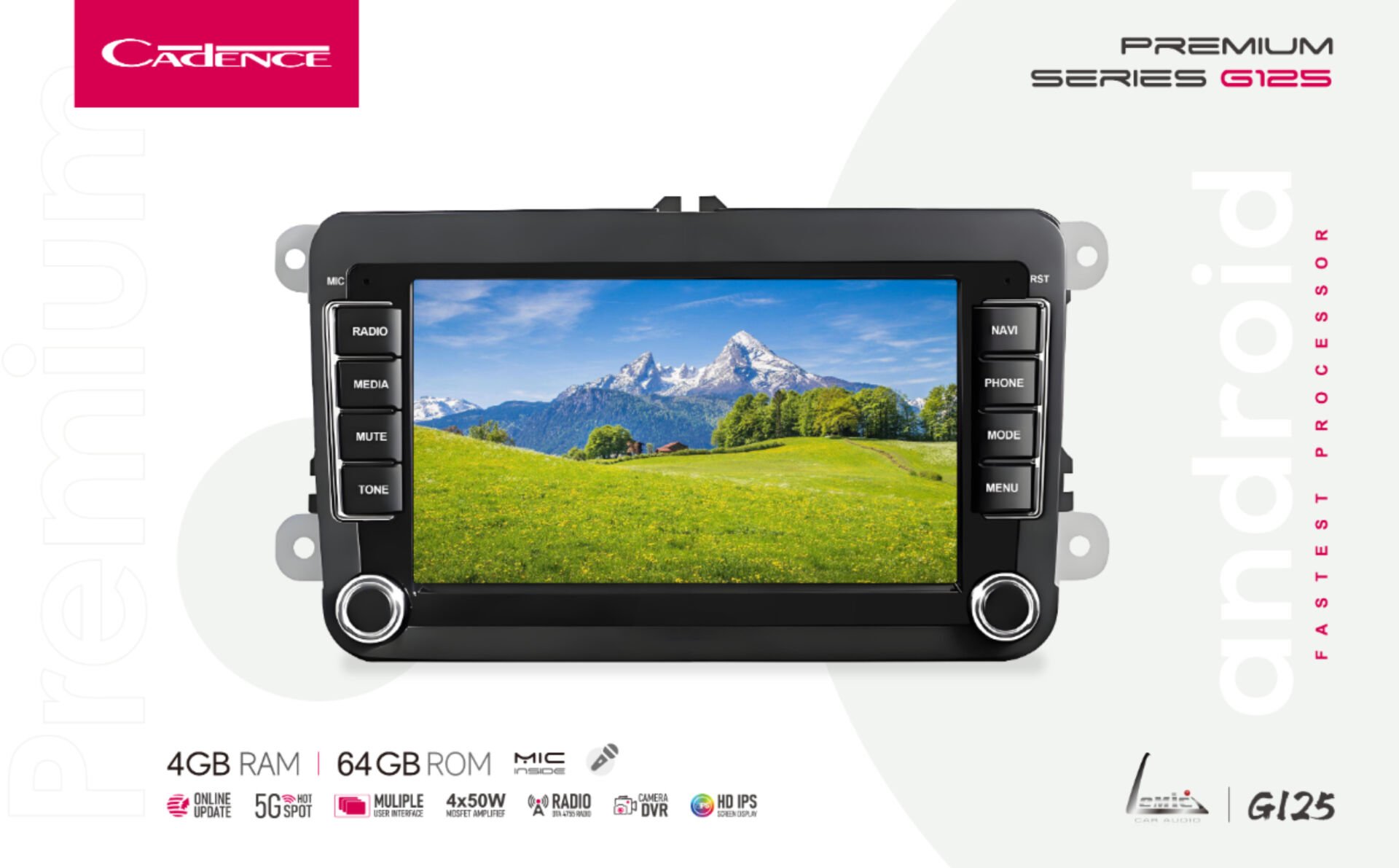 GK@7i 5W+5W BTLアンプ 本体 VOLKSWAGEN G125 7'' MULTİMEDYA