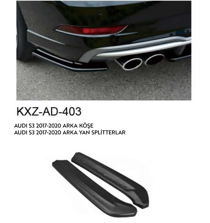 AUDİ S3 2017-2020 ARKA YAN SPLİTTERLAR
