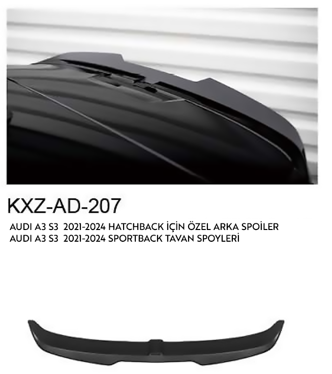 AUDİ A3 - S3 2021-2024 TAVAN SPOİLER