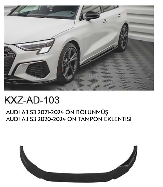 AUDİ A3 S3 2021-2024 ÖN TAMPON EKLENTİSİ