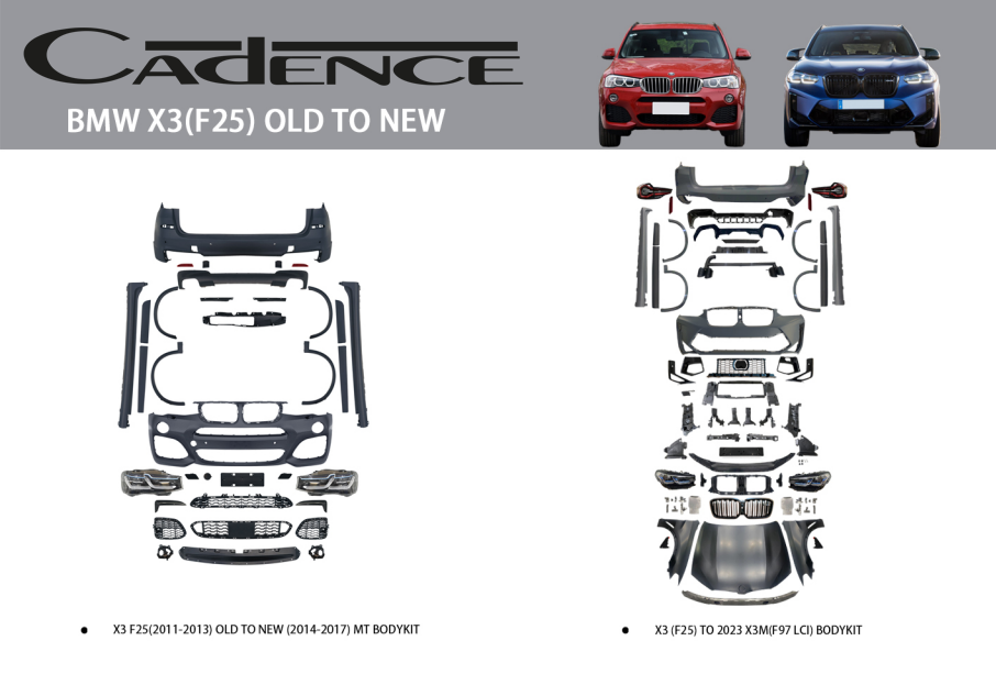 BMW X3 (F25) OLD TO NEW BODY KİT