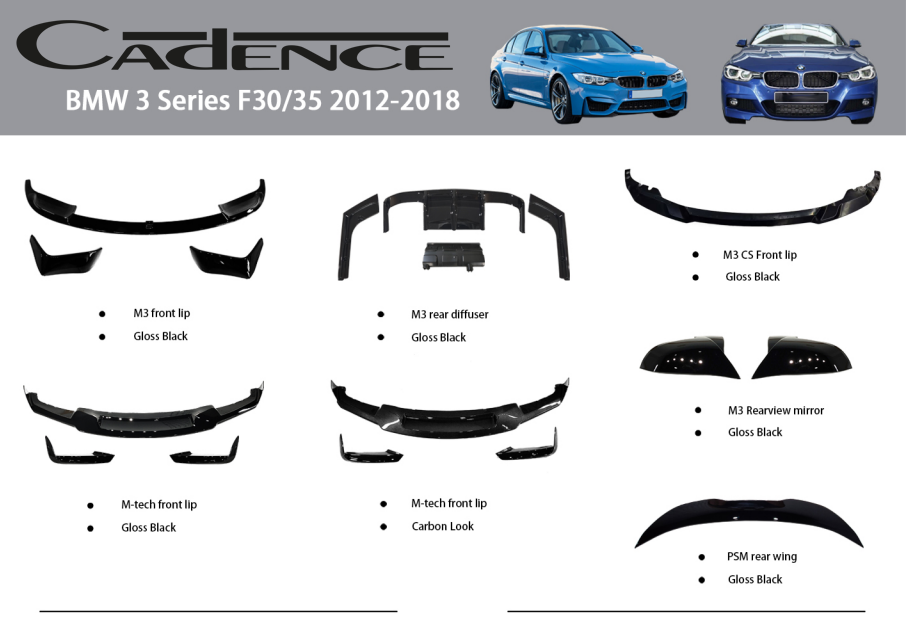 BMW 3 SERİES F30/35 2012-2018 M-PERFORMANCE PARÇALARI