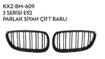 BMW 3 SERİES E92 PARLAK SİYAH ÇİFT BARLI IZGARA