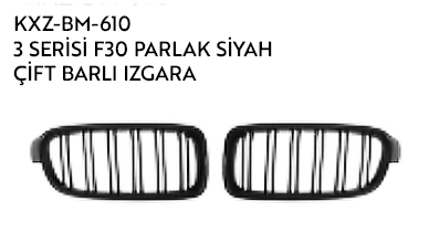 BMW 3 SERİES F30 PARLAK SİYAH ÇİFT BARLI IZGARA