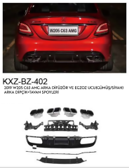 MERCEDES-BENZ 2019 W205 C63 AMG ARKA DİFÜZÖR VE EGZOZ UCU