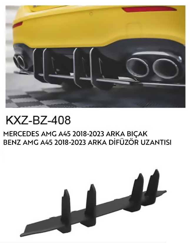 MERCEDES-BENZ AMG A45 2018-2023 ARKA DİFÜZÖR UZANTISI