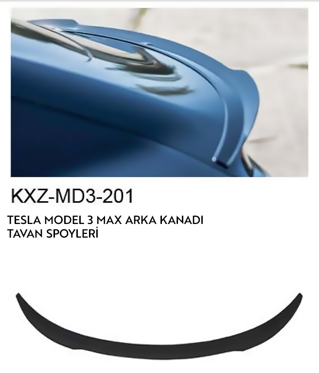 TESLA MODEL 3 MAX ARKA KANADI- TAVAN SPOİLERİ