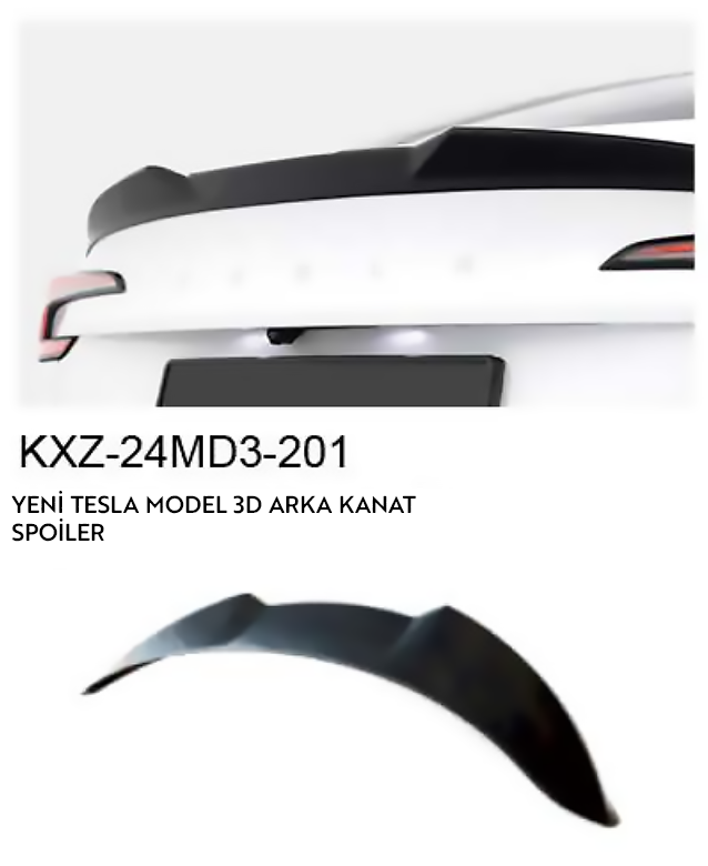 YENİ TESLA MODEL 3D ARKA KANAT SPOİLER