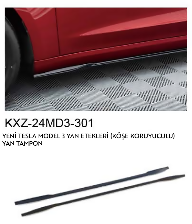 YENİ TESLA MODEL 3 YAN ETEKLER (KÖŞE KORUYUCULU)