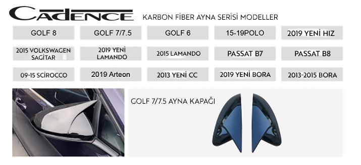 VOLKSWAGEN KARBON FİBER AYNA SERİSİ