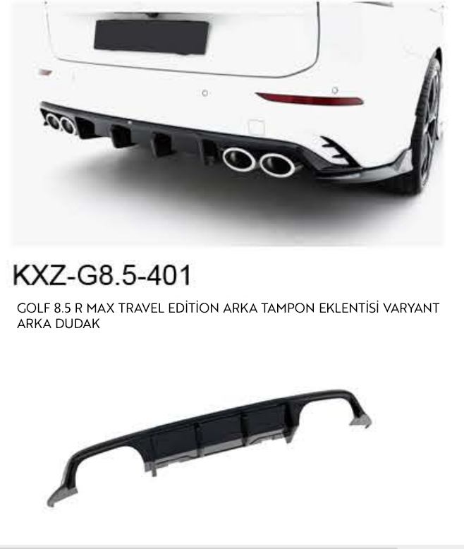 VOLKSWAGEN GOLF 8.5 R MAX ARKA TAMPON EKLENTİSİ