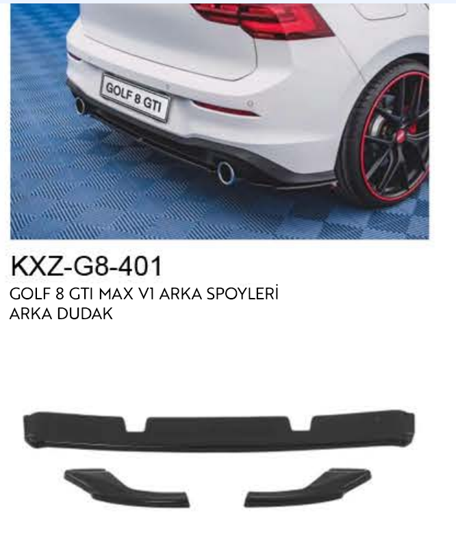 VOLKSWAGEN GOLF 8 GTI MAX V.1 ARKA SPOİLERİ