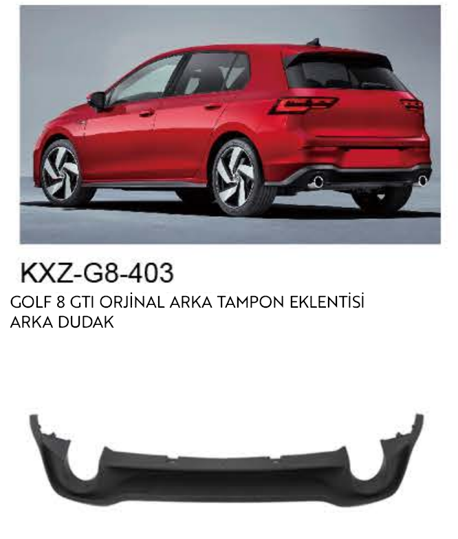 VOLKSWAGEN GOLF 8 GTI ORJİNAL ARKA TAMPON EKLENTİSİ