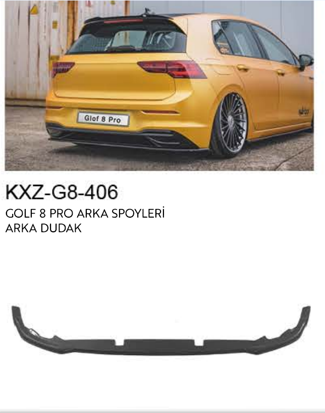VOLKSWAGEN GOLF 8 PRO ARKA SPOİLER