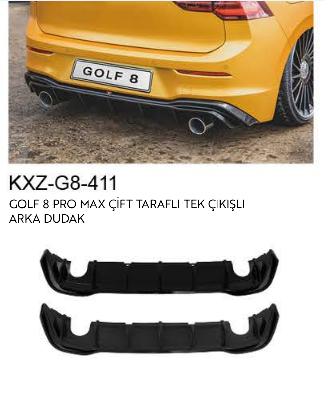 VOLKSWAGEN GOLF 8 PRO MAX ÇİFT TARAFLI ARKA DUDAK