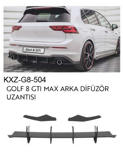 VOLKSWAGEN GOLF 8 GTI MAX ARKA DİFÜZÖR UZANTISI