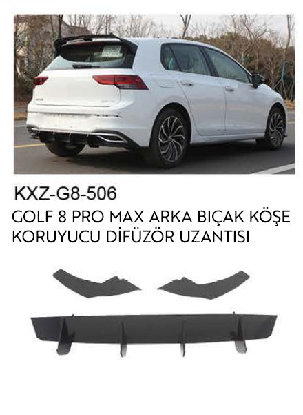 VOLKSWAGEN GOLF 8 PRO MAX ARKA BIÇAKLI DİFÜZÖR UZANTISI