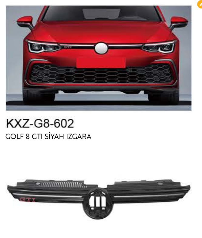 VOLKSWAGEN GOLF 8 GTI SİYAH IZGARA
