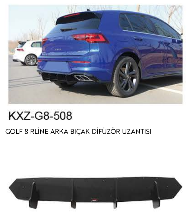 VOLKSWAGEN GOLF 8 R-LINE ARKA BIÇAK DİFÜZÖR UZANTISI