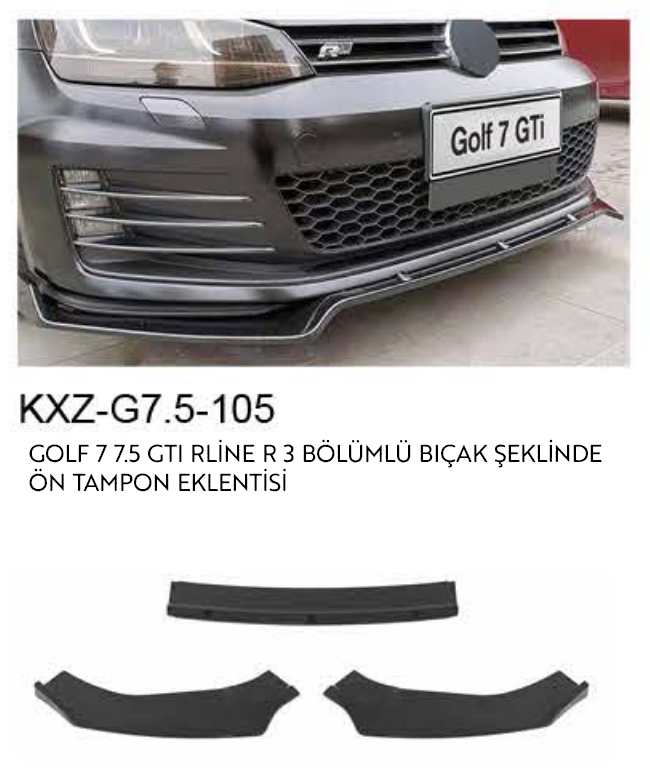 VOLKSWAGEN GOLF 7-7.5 GTI R-LINE ÖN TAMPON EKLENTİSİ