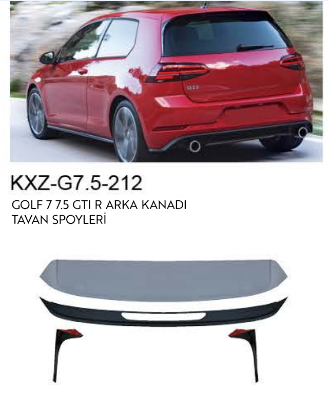 VOLKSWAGEN GOLF 7-7.5 GTI R ARKA KANAT - TAVAN SPOİLERİ