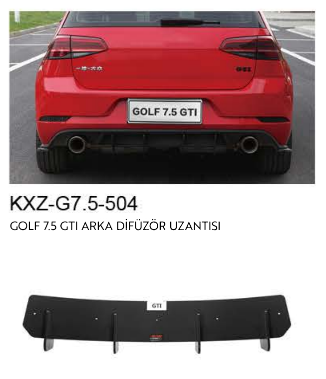 VOLKSWAGEN GOLF 7.5 GTI ARKA DİFÜZÖR UZANTISI