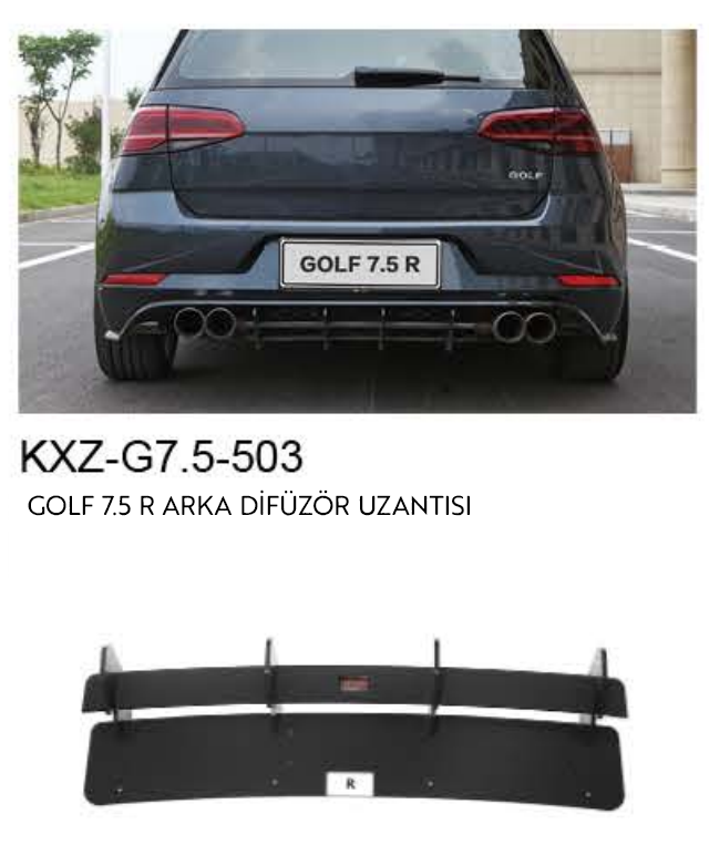 VOLKSWAGEN GOLF 7.5 R ARKA DİFÜZÖR UZANTISI