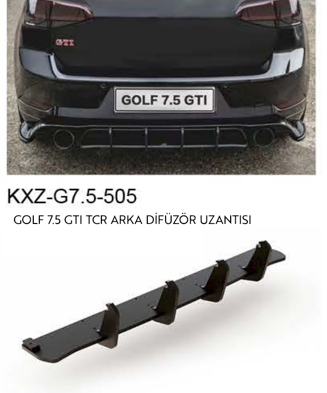 VOLKSWAGEN GOLF 7.5 GTI TCR ARKA DİFÜZÖR UZANTISI