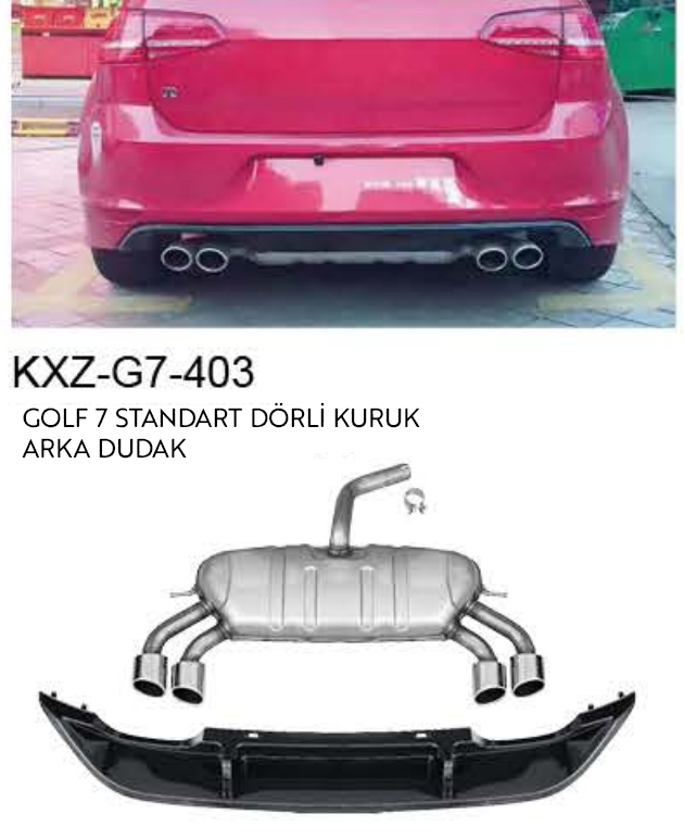 VOLKSWAGEN GOLF 7 STANDART DÖRTLÜ ARKA DUDAK