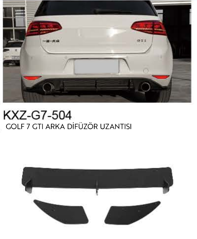 VOLKSWAGEN GOLF 7 GTI ARKA DİFÜZÖR UZANTISI