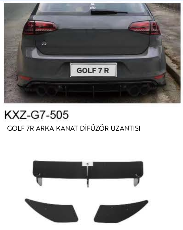 VOLKSWAGEN GOLF 7 R ARKA KANAT DİFÜZÖR UZANTISI