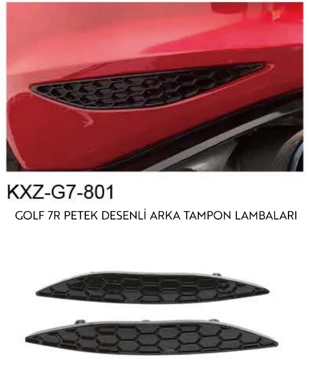 VOLKSWAGEN GOLF 7R PETEK DESENLİ ARKA TAMPON LAMBALARI