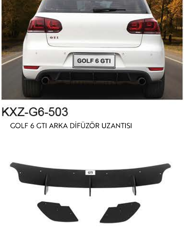 VOLKSWAGEN GOLF 6 GTI ARKA DİFÜZÖR UZANTISI