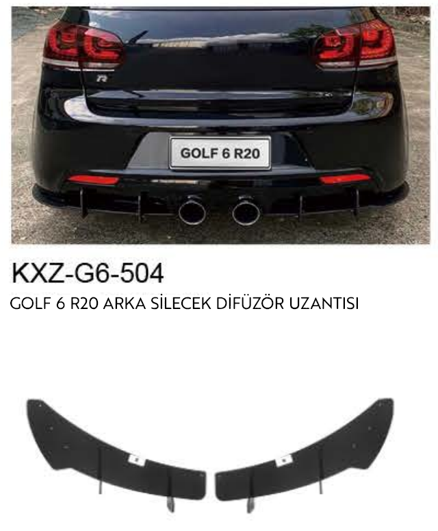 VOLKSWAGEN GOLF 6 R20 ARKA DİFÜZÖR UZANTISI