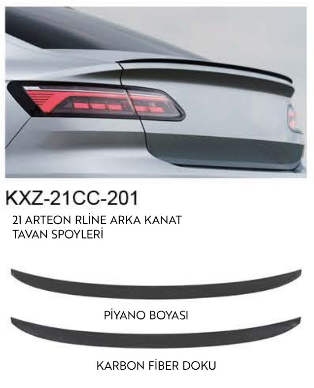 VOLKSWAGEN ARTEON R-LINE 2021 ARKA KANAT- TAVAN SPOİLERİ