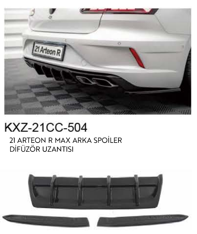 VOLKSWAGEN ARTEON R MAX  2021 ARKA DİFÜZÖR UZANTISI