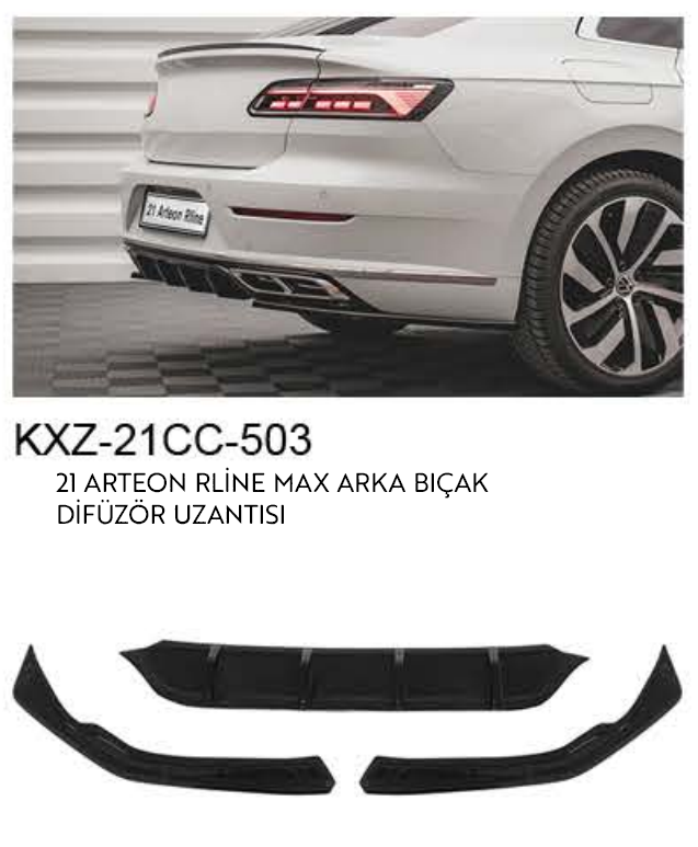 VOLKSWAGEN ARTEON R-LINE MAX 2021 ARKA DİFÜZÖR UZANTISI