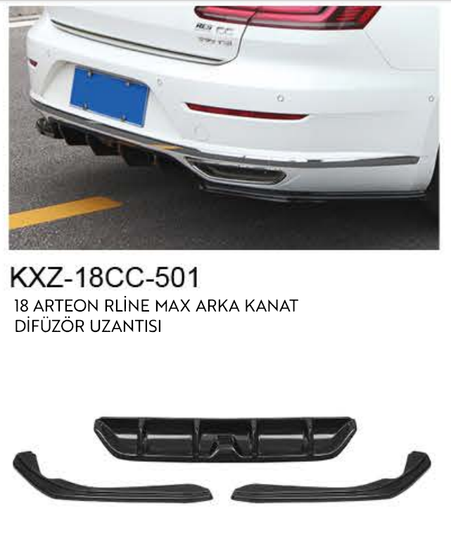 VOLKSWAGEN ARTEON R-LINE MAX 2018 ARKA KANAT DİFÜZÖR UZANTISI
