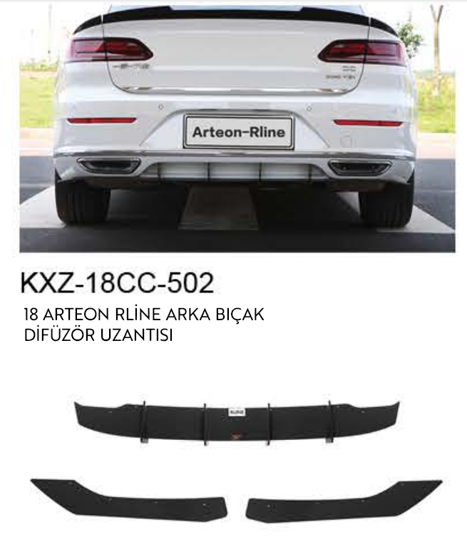 VOLKSWAGEN ARTEON R-LINE 2018 ARKA BIÇAK DİFÜZÖR UZANTISI