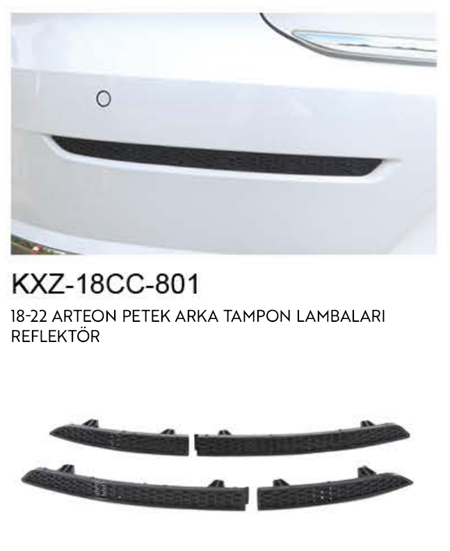 VOLKSWAGEN ARTEON 2018-2022  ARKA TAMPON LAMBALARI