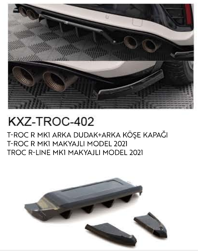 VOLKSWAGEN T-ROC R MK1 / R-LINE MK1 2021 ARKA DUDAK