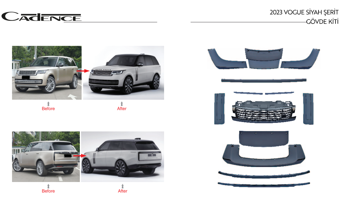 RANGE ROVER VOGUE 2023 SİYAH ŞERİT BODYKIT