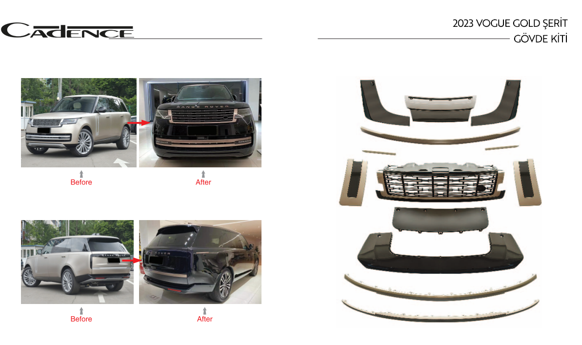 RANGE ROVER VOGUE 2023 GOLD ŞERİT BODYKIT