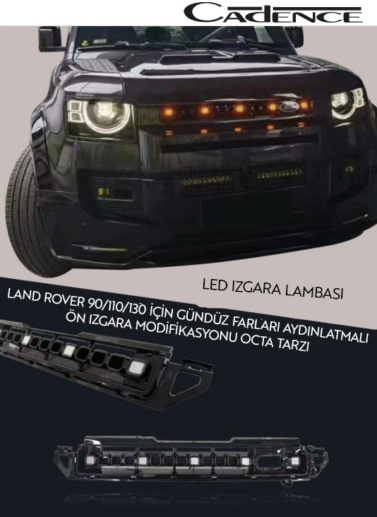 LAND ROVER DEFENDER 90/110/130 LED FAR / IZGARA LAMBASI