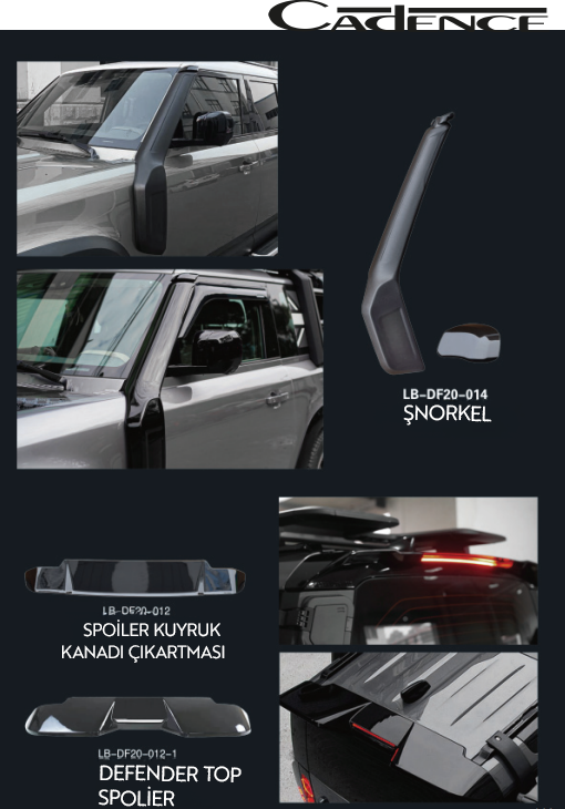 LAND ROVER DEFENDER ŞNORKEL/SPOİLER KUYRUK KANADI/TOP SPOİLER
