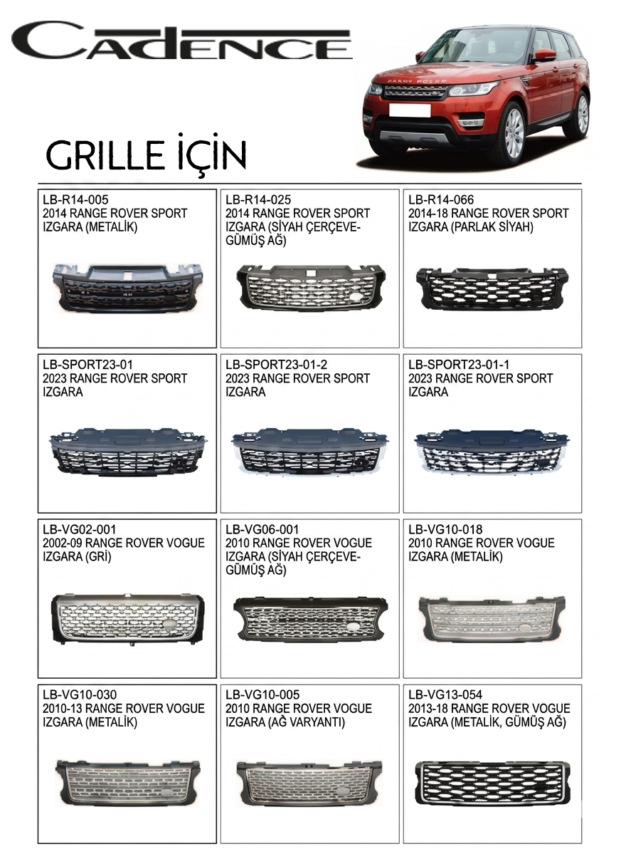 RANGE ROVER GRILLE SERİSİ IZGARA