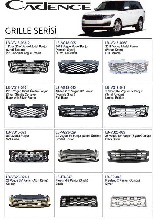 RANGE ROVER GRILLE SERİSİ PANJUR