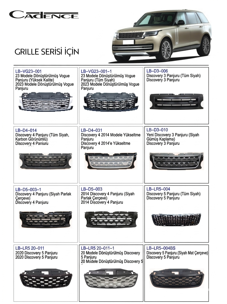 RANGE ROVER&DISCOVERY GRILLE SERİSİ