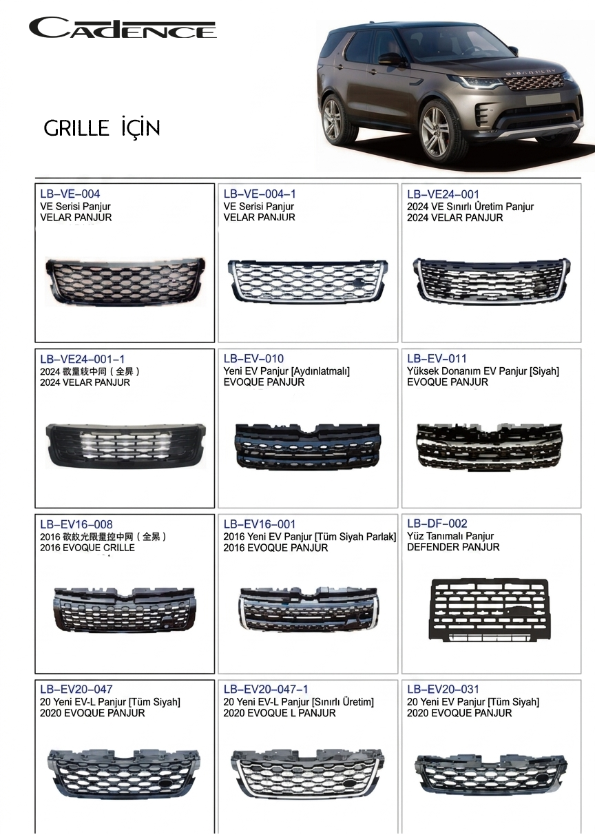 RANGE ROVER GRILLE SERİSİ
