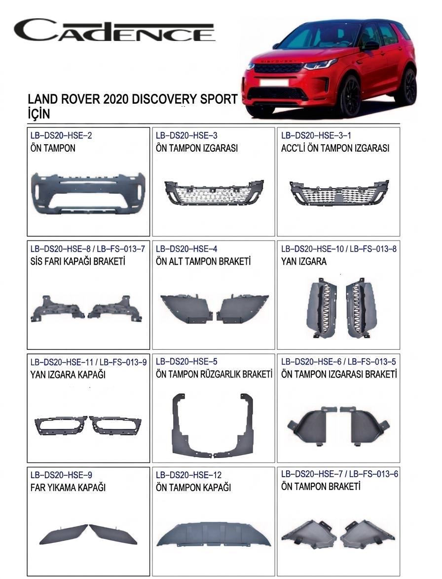 LAND ROVER DISCOVERY SPORT 2020 ÖN / ARKA TAMPON SERİSİ